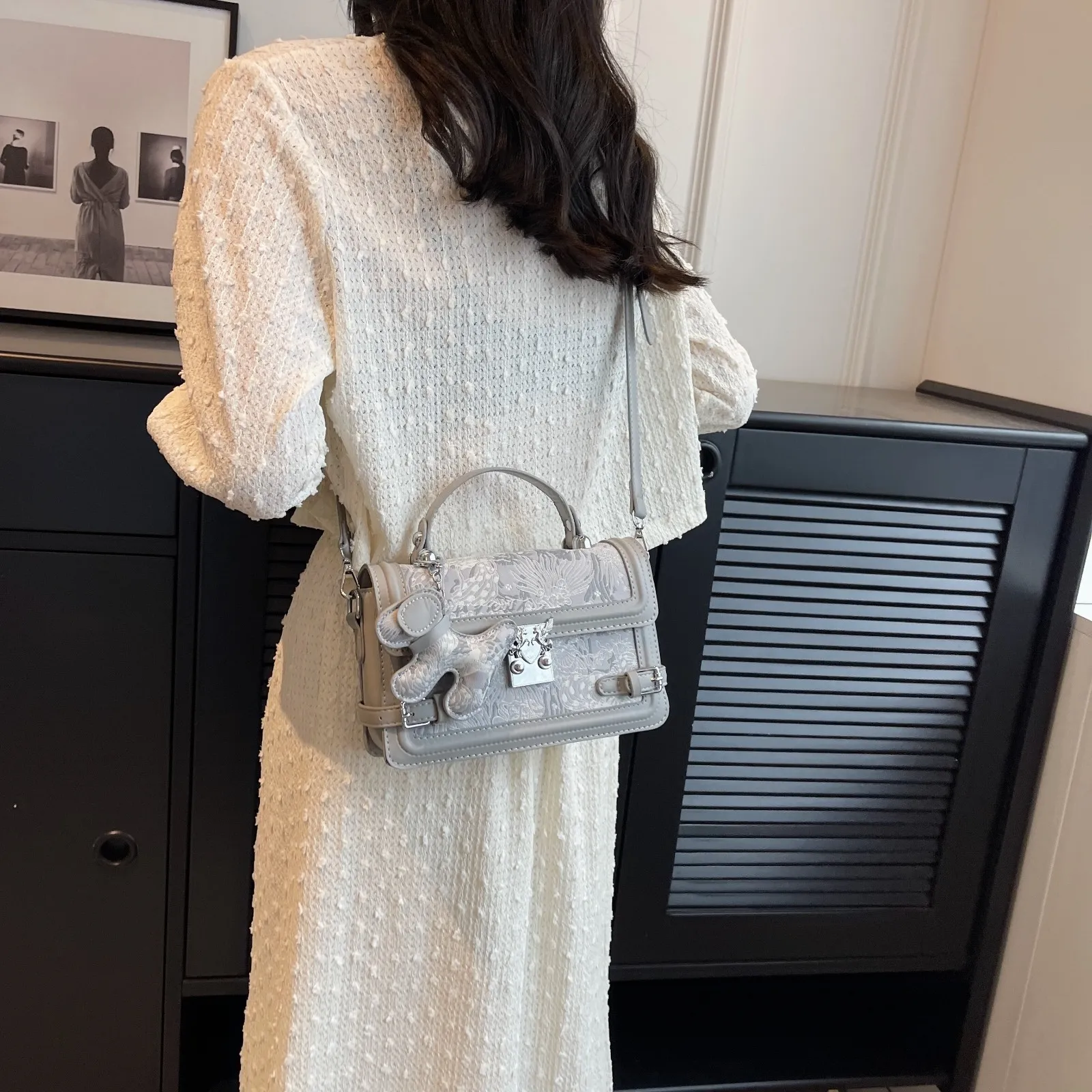 Sac à main bandoulière tendance en cuir PU, imperméable, lot de 3, capacité 2-2,9 L, pour fille, collection 2025
